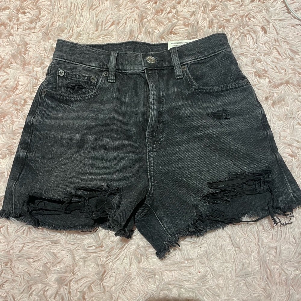 american eagle black jean shorts